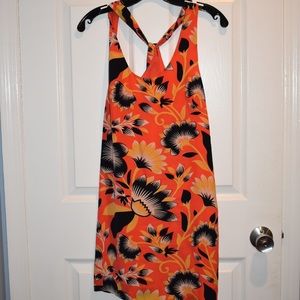 J Crew Twist-back silk dress in hibiscus floral